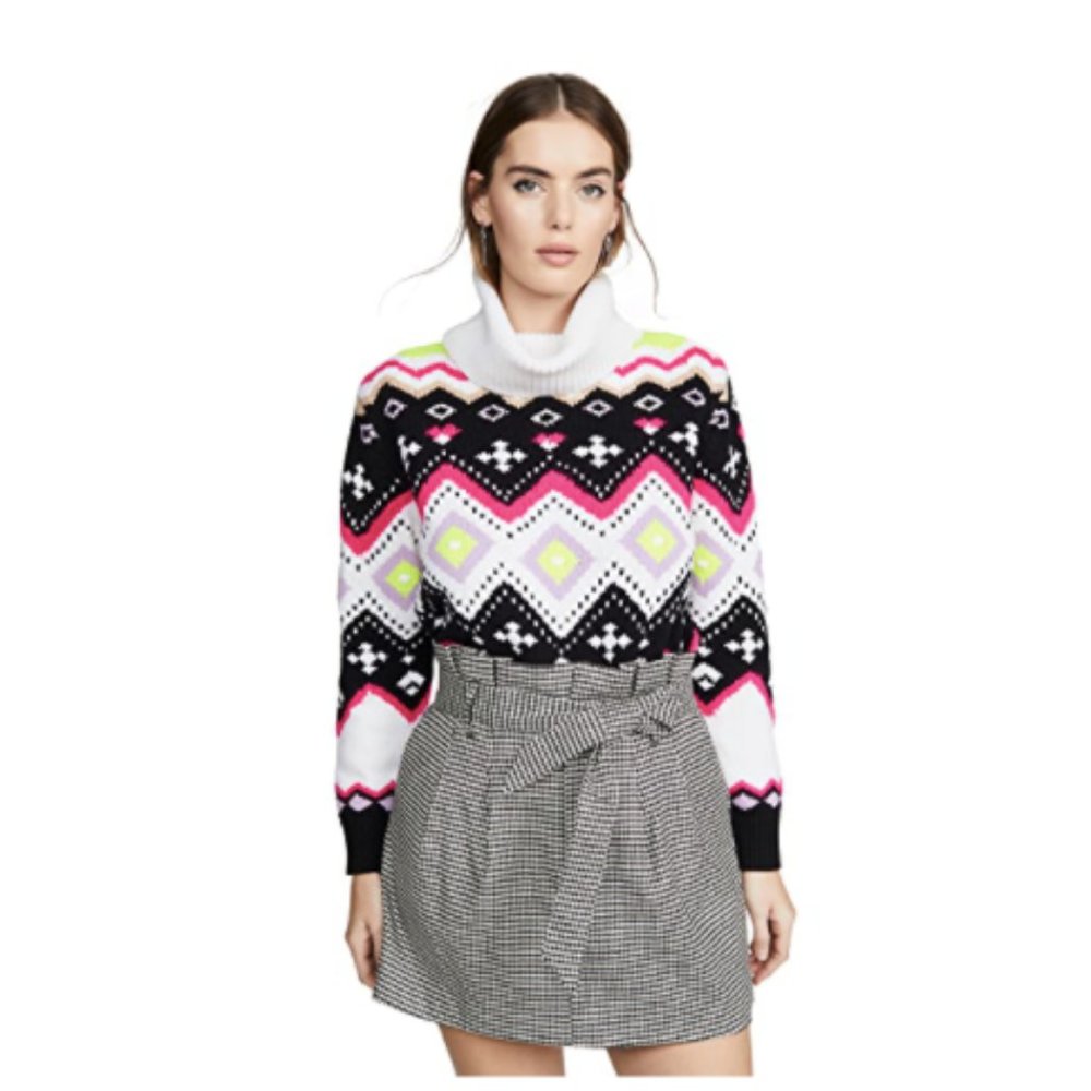 Alice + Olivia | Emmett Relaxed Fairisle Tunic Sweater - Picture 3 of 15